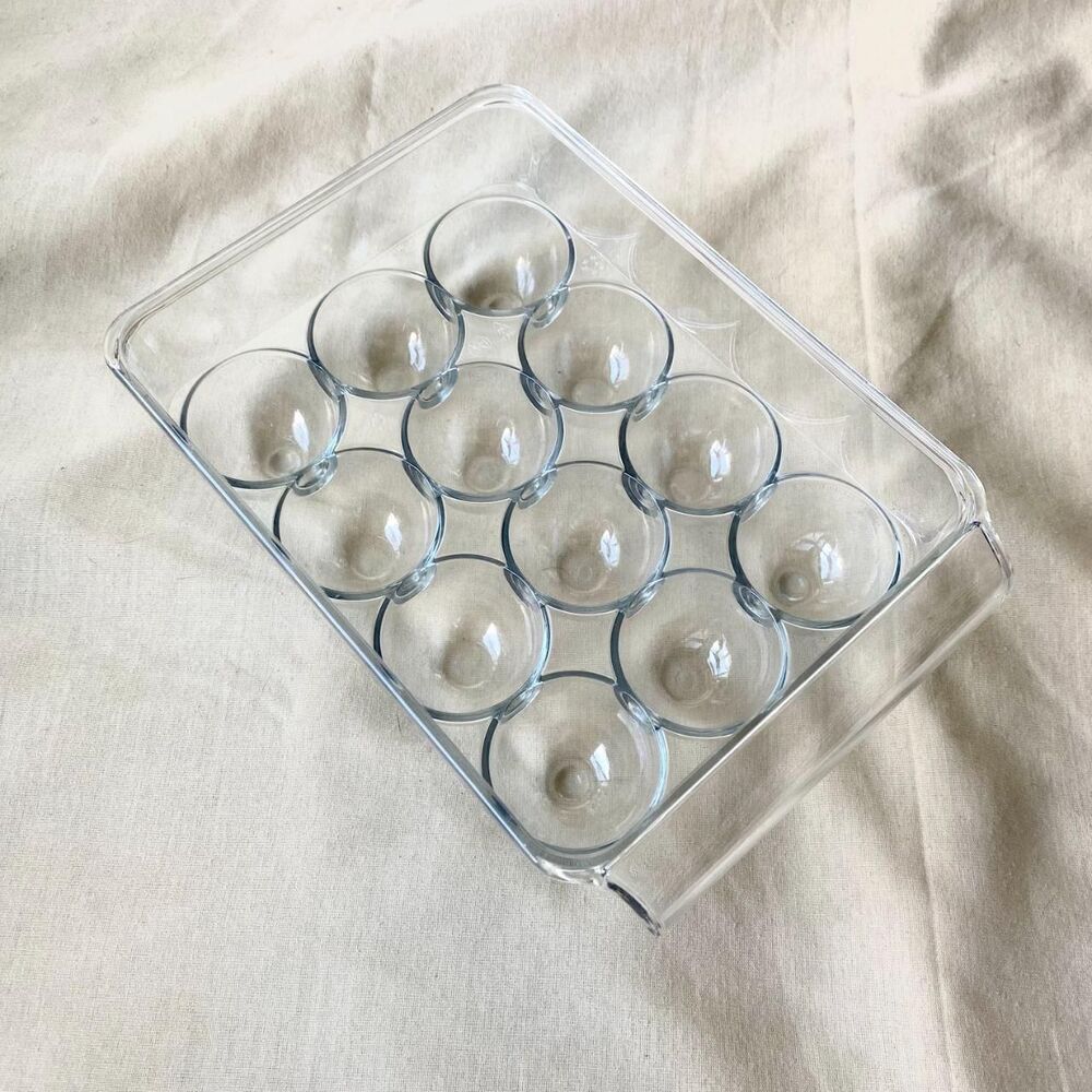 clear plastic 12-egg storage tray / Acrylic Fridge Kitchen Organization